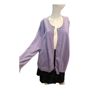 Lands End Purple Cardigan Sweater Womens size 3X